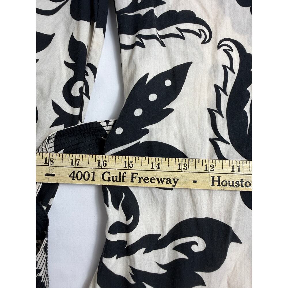 Zara Black Ecru Printed Belted Maxi Dress Ruffle Hem Size XS - Picture 15 of 16